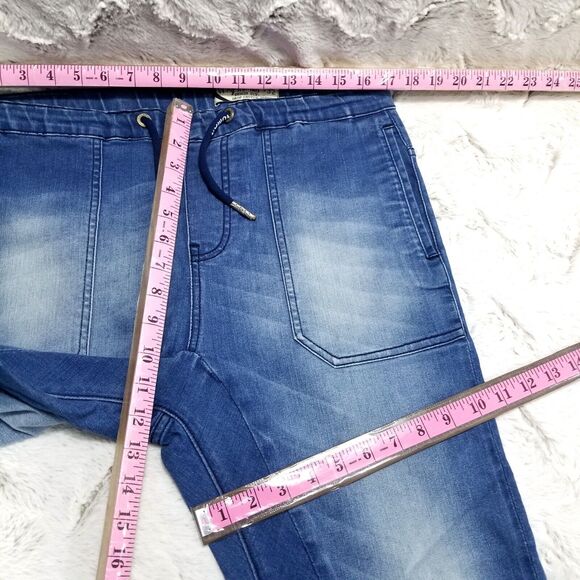 Being Human Jeans Mens Size 32x30 Blue Jogger Drop Crotch Slim Drawstring Denim - Picture 5 of 13